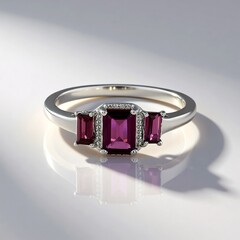 Anello in argento con Rodolite