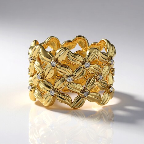 Anello in oro con Diamante Champagne I3 (de Melo Gold)