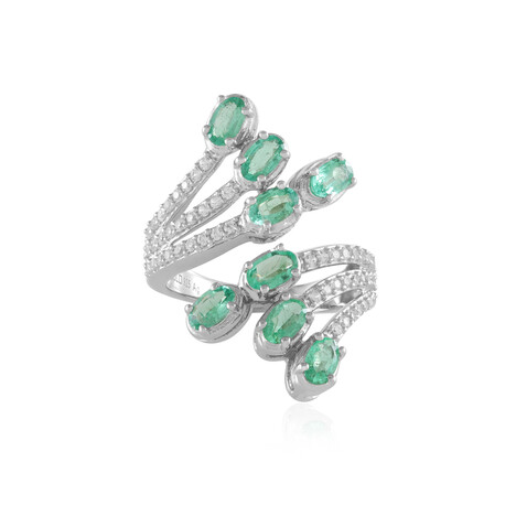 Bague en argent et Emeraude d'Ethiopie