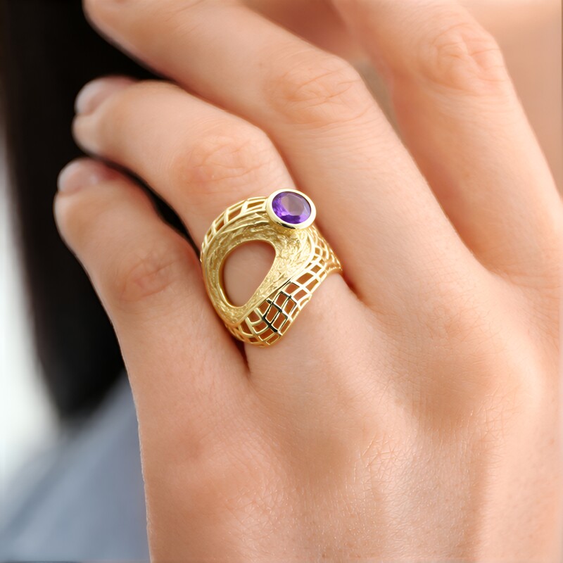 Amethyst-Silberring (MONOSONO COLLECTION)