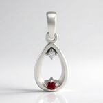 Ciondolo in argento con Berillo Rosso