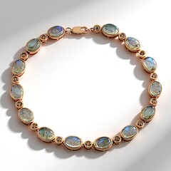 Bracelet en argent et Labradorite verte de Maniry (KM by Juwelo)