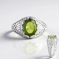 Anello in argento con Peridoto