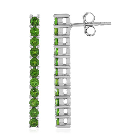 Russischer Diopsid-Silberohrringe