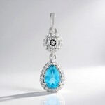 Ciondolo in argento con Topazio Blu Paraiba