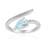 Zilveren ring met een hemel-blauwe topaas