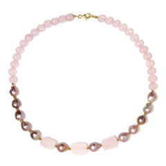 Rose Quartz Silver Necklace