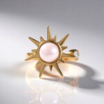 Anello in argento con Quarzo Rosa