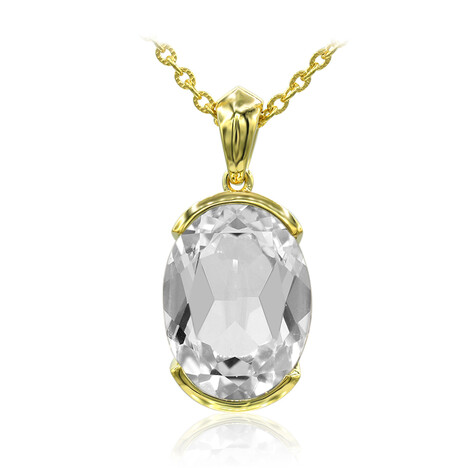 Zilveren halsketting met een witte topaas