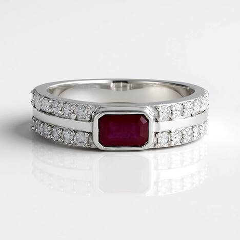 Anello in argento con Rubino del Madagascar