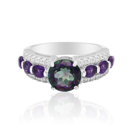 Zilveren ring met een mystieke kwarts