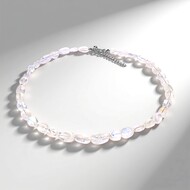 Rainbow Moonstone Silver Necklace
