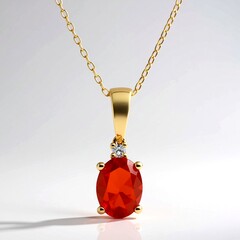 Collana in oro con Opale di Fuoco Messicano