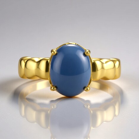 Anello in argento con Opale Blu