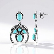 Turquoise Silver Earrings (Desert Chic)