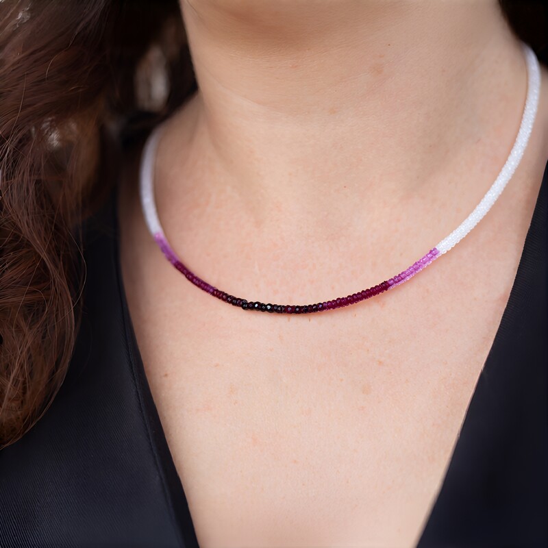 Tanzanian Ruby Silver Necklace