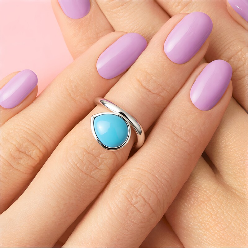 Anillo en plata con Turquesa bella durmiente (de Melo)