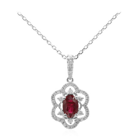 14K AAA Mozambique Ruby Gold Necklace (CIRARI)