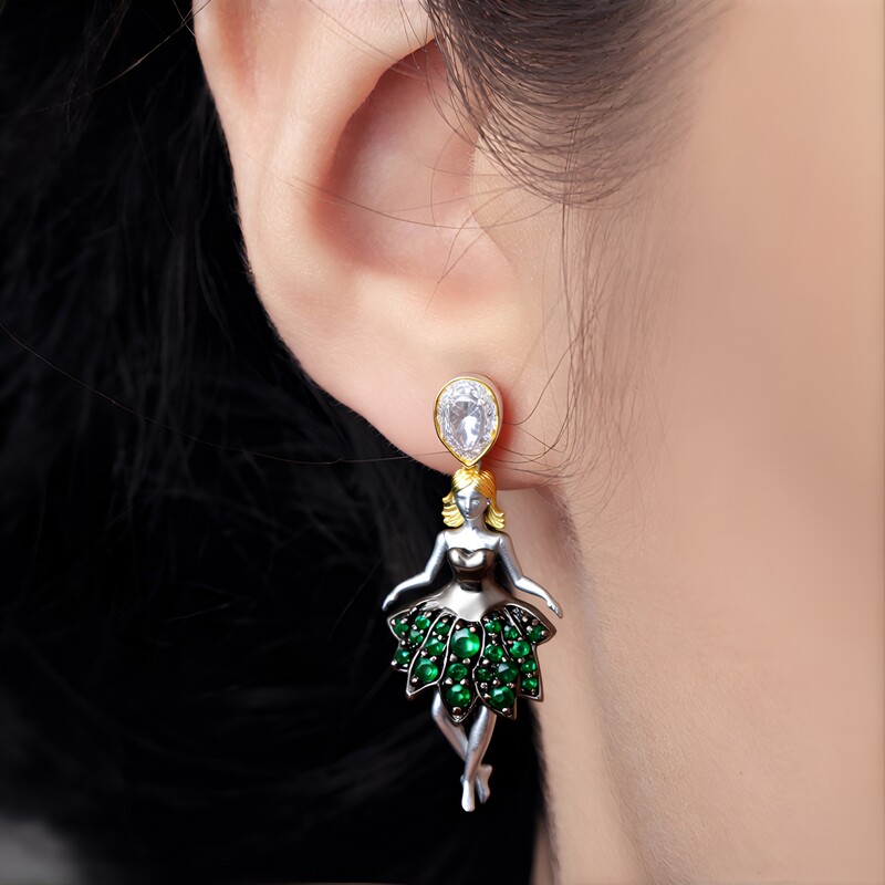 Zircon Silver Earrings (Gems en Vogue)