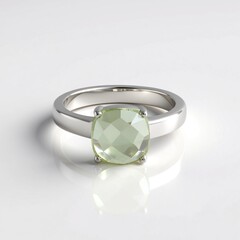 Anello in argento con Ametista Verde
