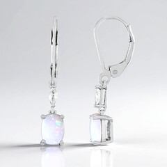 Australischer Opal-Silberohrringe