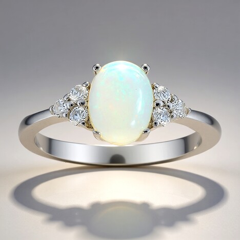 Bague en argent et Opale Welo