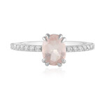 Rosenquarz-Silberring