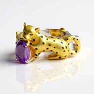 Zilveren ring met een amethist (Gems en Vogue)