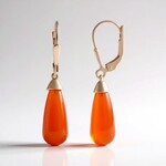Orecchini in argento con Calcedonio Arancione (KM by Juwelo)