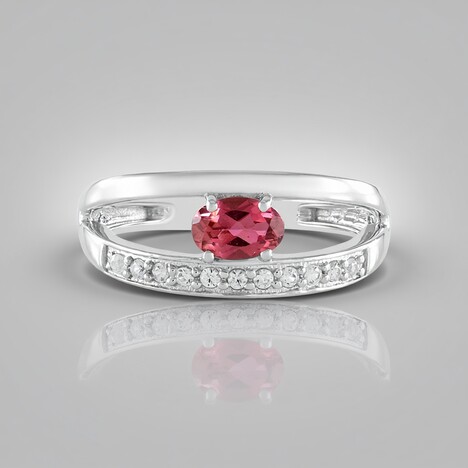 Anello in argento con Tormalina Rosa Nigeriana