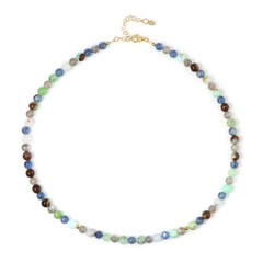 Zilveren halsketting met Gouden Hematieten