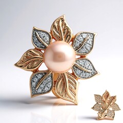 Spilla in argento con Perla Ming Porpora (TPC)