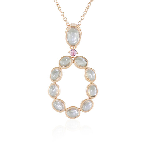 Collana in argento con Pietra di Luna Verde (KM by Juwelo)