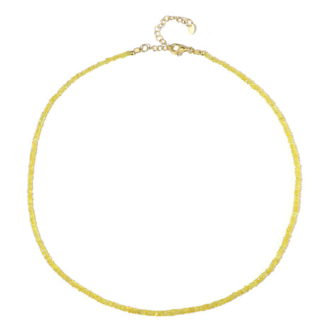 Zilveren halsketting met Gele Ceylon saffieren