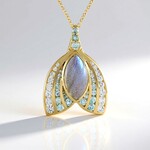 Collana in argento con Labradorite Blu Maniry (KM by Juwelo)