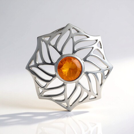 Ciondolo in argento con Topazio Arancione (MONOSONO COLLECTION)