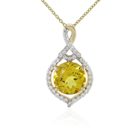 Collar en oro con Apatita dorada