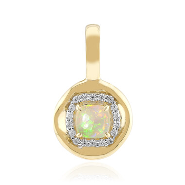 Brasilianischer Weißer Opal-Goldanhänger
