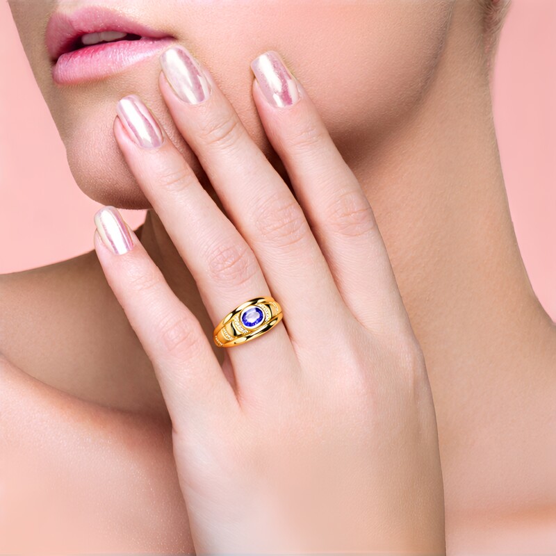 AAA-Tansanit-Goldring (de Melo Gold)