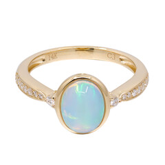 Gouden ring met een AAA Welo-opaal