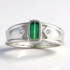 Anello in argento con Tormalina Verde di Benedito