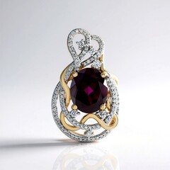 Ciondolo in oro con Granato Magenta