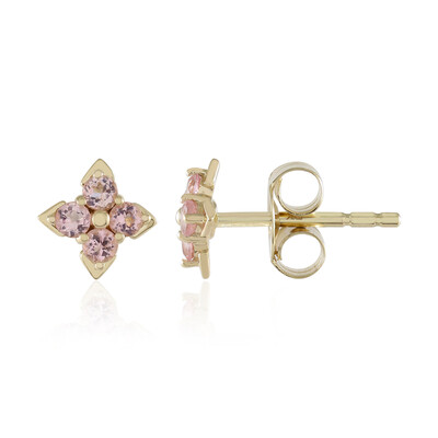 Pendientes en oro con Turmalina rosa de Nigeria (de Melo)