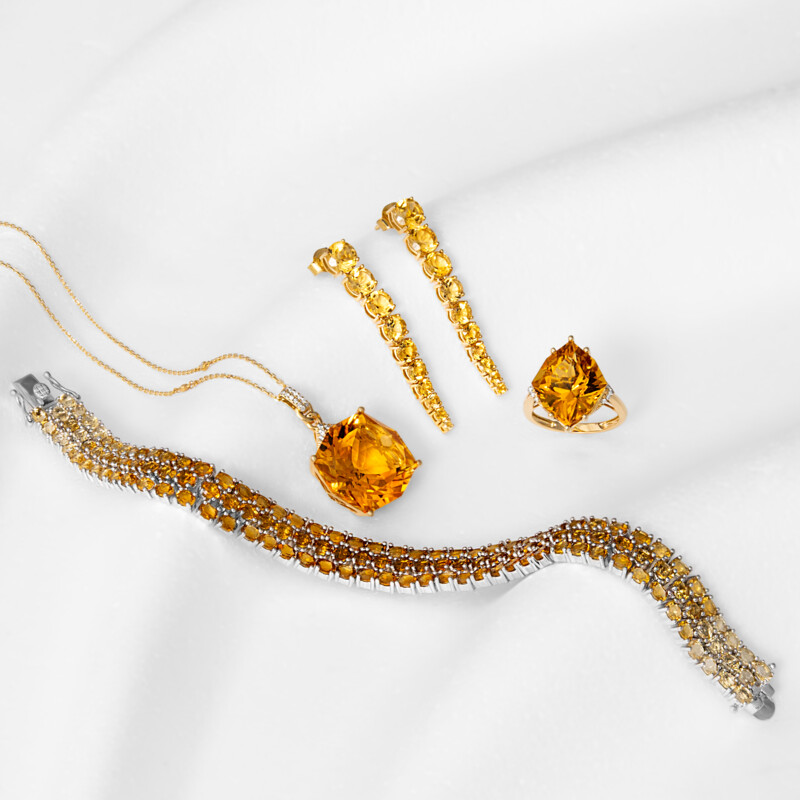 Citrine Silver Earrings (de Melo)