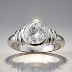 Anello in argento con Quarzo Bianco