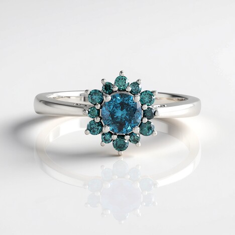 Anello in oro con Diamante Blu I2 (SUHANA)