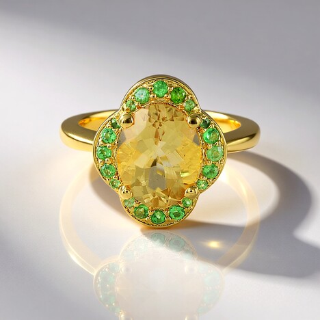 Anello in argento con Berillo Giallo