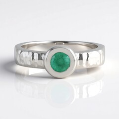 Anello in argento con Smeraldo Colombiano