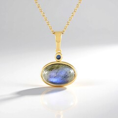 Collana in argento con Labradorite Blu Maniry