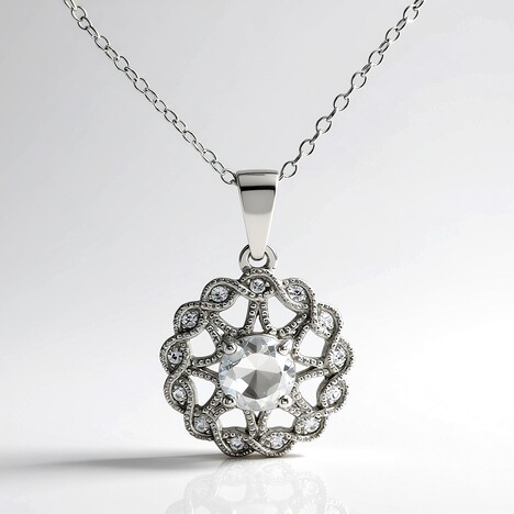 Collana in argento con Topazio Bianco